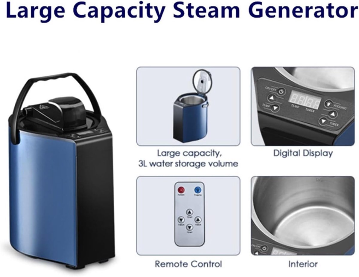 Stoomgenerator - Sauna Pot - Thuis SPA Therapie - Veilige Anti-Droog Branden - 3L Capaciteit - Wit — afbeelding 6