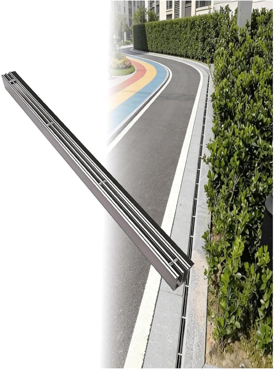 Afvoergoot Roestvrij Staal - Waterafvoer Goot - Buitenruimte Drainage - Verstelbare Lengte - 100 cm - Zilver
