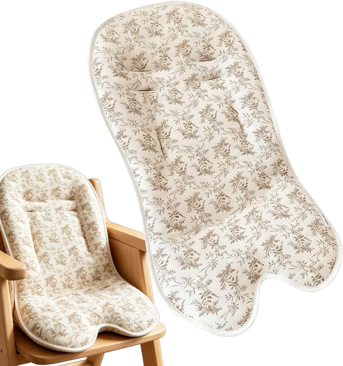 Kinderwagen Zitverkleiner - Zacht Kussen - Comfortabel Reizen - Omkeerbaar Seizoensgebonden - 72x37 cm - Wattenschijfje