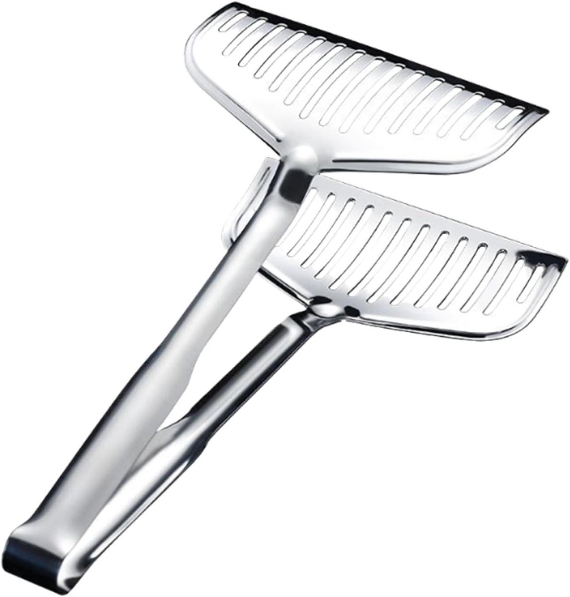 Kooktang - Grilltang Keuken - Eten Draaien - Dubbele Slot Structuur - 30 cm - Zilver