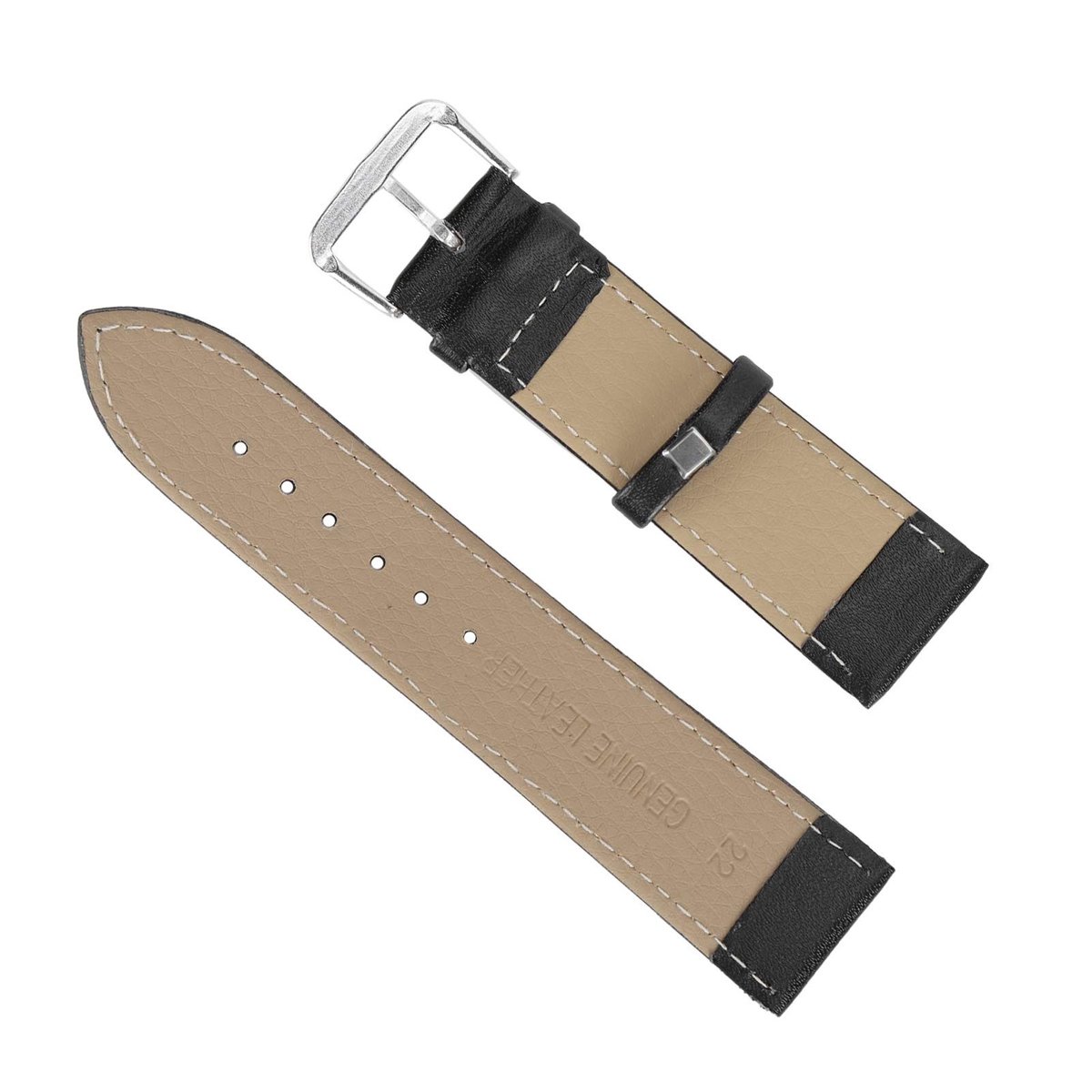 aladdien - Horlogeaccessoire - PU-lederen horlogeband - Comfortabel voor thuis - Black - Horlogereparatiewerkplaats - Geschikt voor horlogestijlen -...