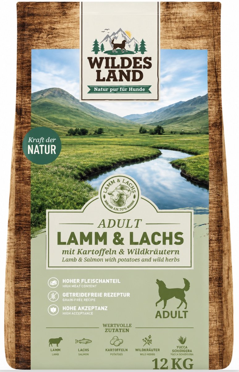 Wildes Land - Lam & Zalm / Lamb & Salmon with potatos - 12kg