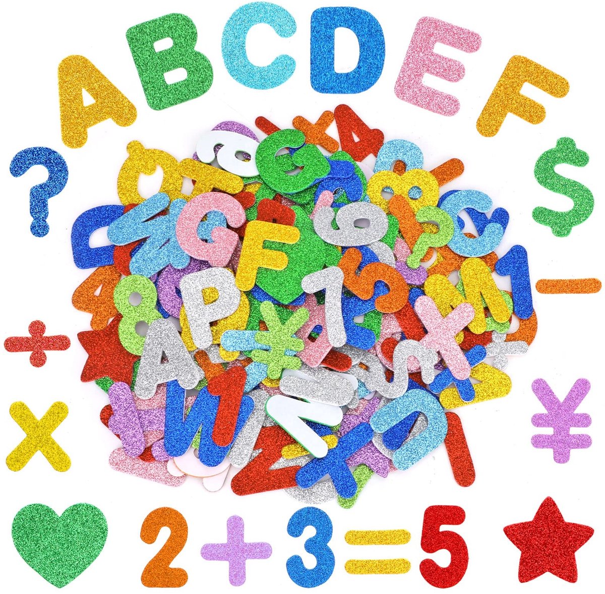 Allecto - Schuimrubberletters - Glitterletters - Zelfklevend voor