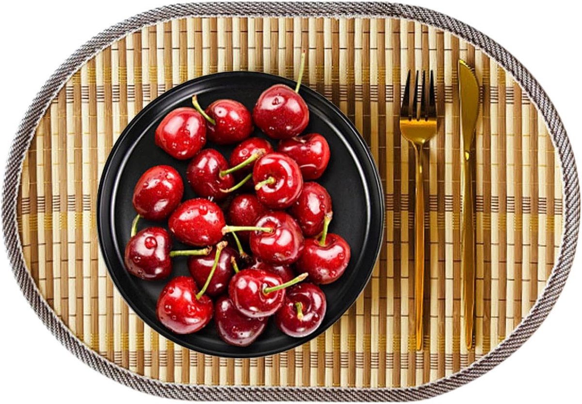 Geweven Placemat - Tafelmat Ovaal - Eettafel Beschermen - Hittebestendig Antislip - 43x30cm