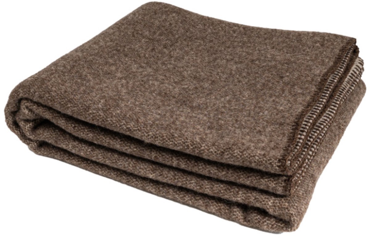 WOOOL® Deken - ZELANDIA Lux (Bruin) - 140x200cm - 100% Wol