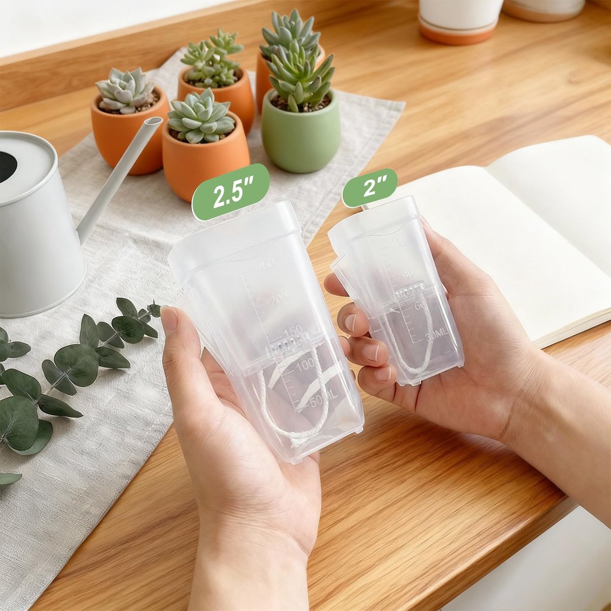 6 stuks - Mini zelfwaterende bloempot - Doorzichtige plastic bloempot - Semi-hydroponische bloempot - Transparant - Klein formaat - Zelfwaterende bloempot - Plastic zaaipot - Met plantenlabel en waterabsorberende kern — cadeau in Wonen & Interieur - foto 4