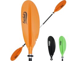 Kajak Peddel Oranje – EvoNautic – Aluminium 2-delig 222 cm – Verstelbaar Roeispaan voor Kano & Kayak