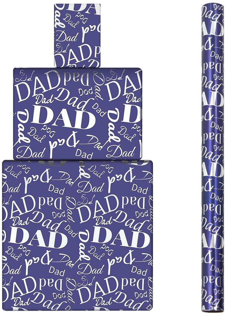 aladdien - Holografisch Inpakpapier - Cadeaupapier voor Vader - Mini Rol 43x300cm - Feestdagen en Verjaardagen - Blauw - Perfect voor Vaderdag - Uni...
