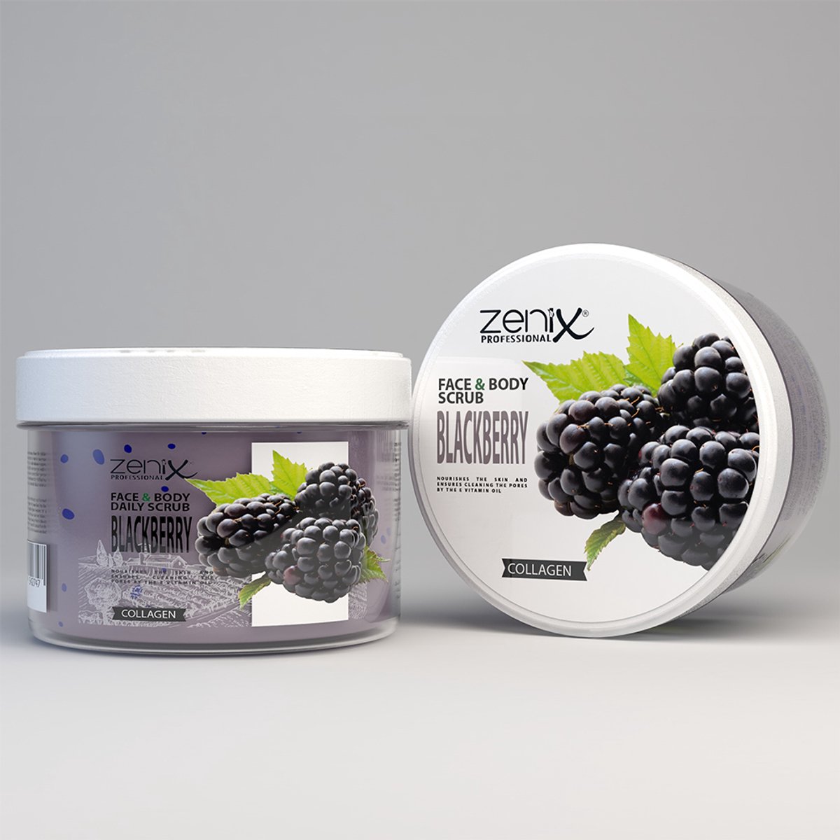 Zenix Face & Body Daily Scrub Blackberry 275 ml – Gezichts- en Bodyscrub – Met Shea Butter, D-Panthenol en Abrikozenpitextract