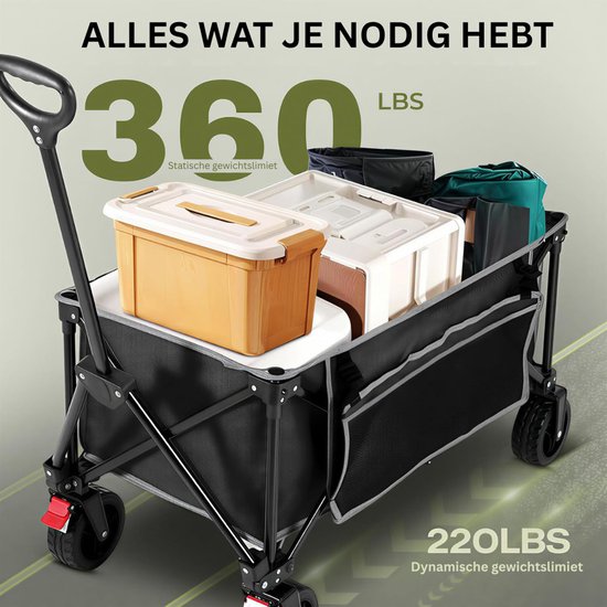 MRKK® Bolderkar Opvouwbaar Luchtbanden - Strandwagen - Bolderwagen van Merkloos — afbeelding 3