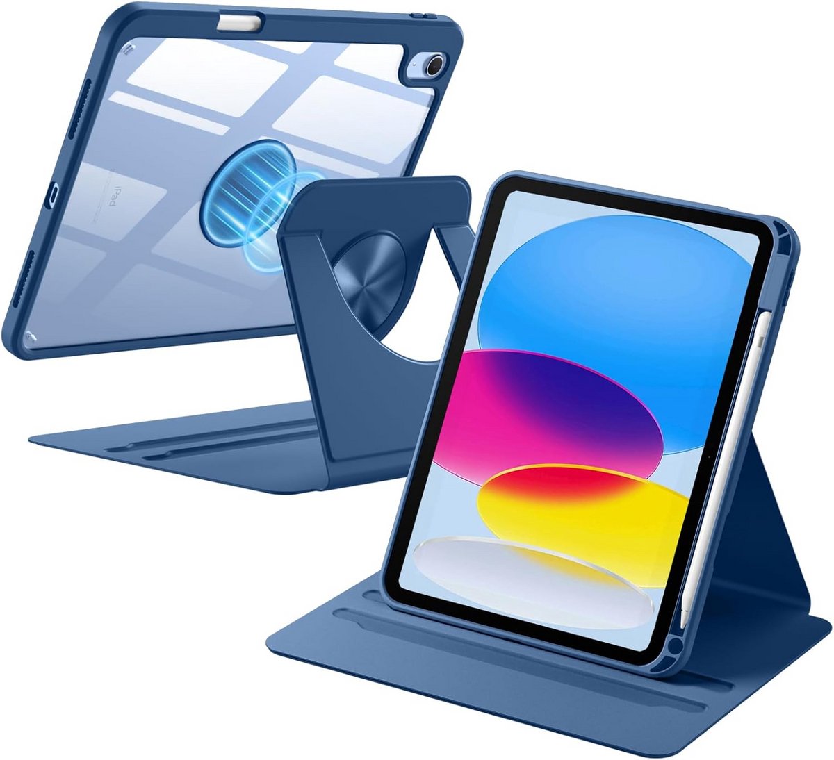 Hoes voor iPad 11e Generatie & 10e Generatie met 360° Draaibare Standaard en Afneembare Magnetische Achterkant