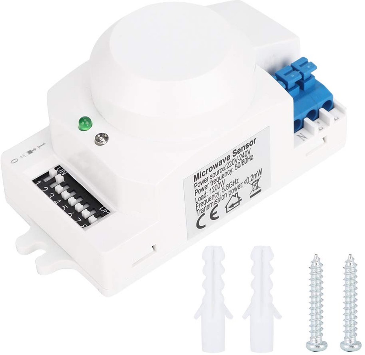 aladdien - Magnetron Sensor - Bewegingssensor - Automatische Lichtschakelaar - 360° Detectie - Energiezuinig - Veiligheid - Geschikt voor woningen e..