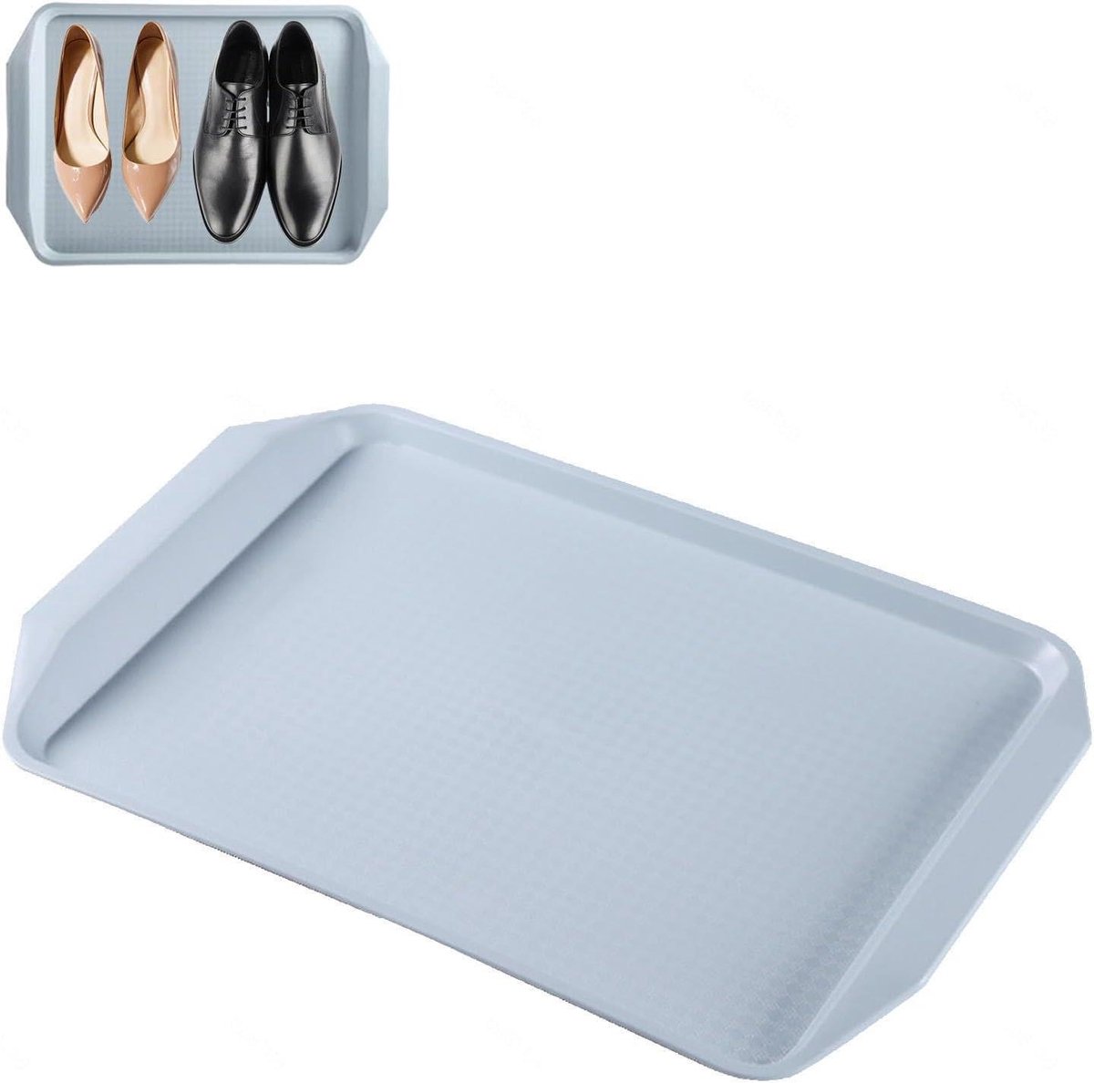 Laarzenmat Verpakking - Schoenenbak Set - Vuil Vangen - Opstaande Rand - 3 Stuks - Blauw