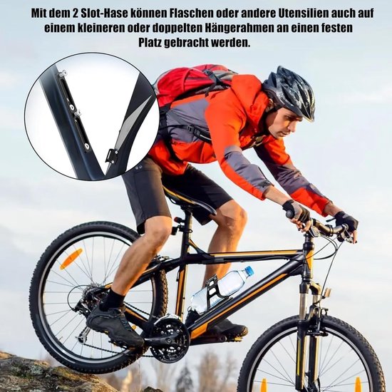 Flessenhouder fiets - Bidonhouder adapter - Drank meenemen - Verstelbare montage - 2 stuks - Zwart — afbeelding 2