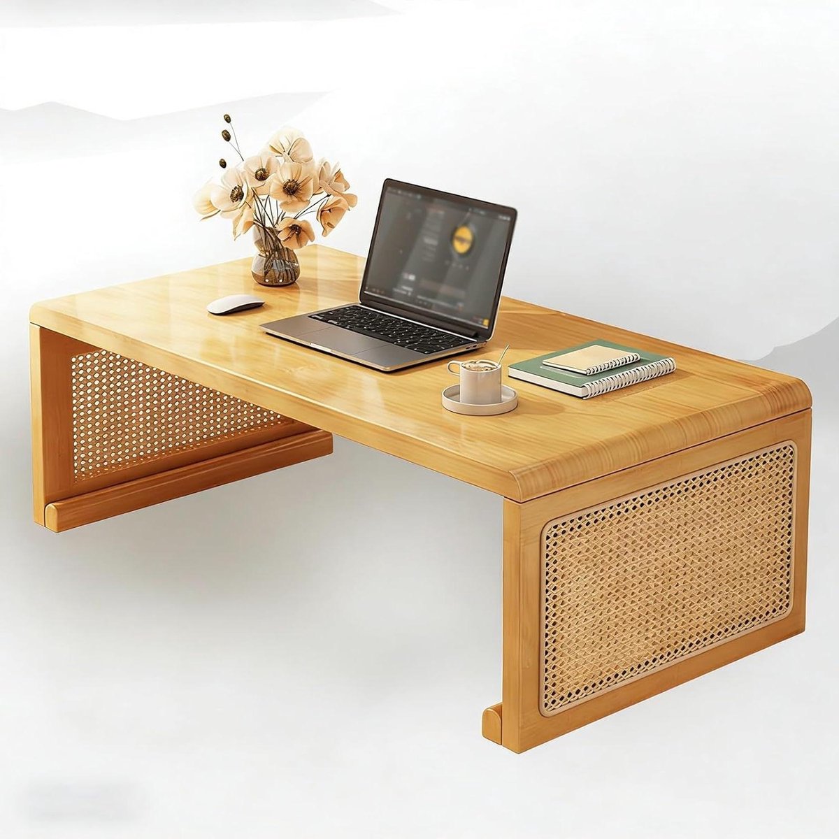 Japanse Houten Tafel - Vloertafel Salontafel - Thee Ceremonie - Opvouwbaar Ontwerp - 70 cm - Lichtbruin