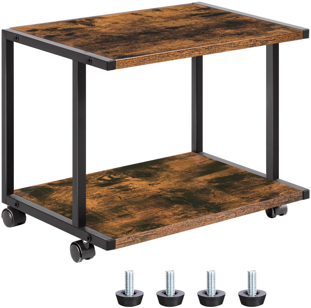 aladdien - Printerstandaard - Printer Cart - Compact en verstelbare poten - 42 x 28 x 33 cm - Ideaal voor kantoor - Industrial design