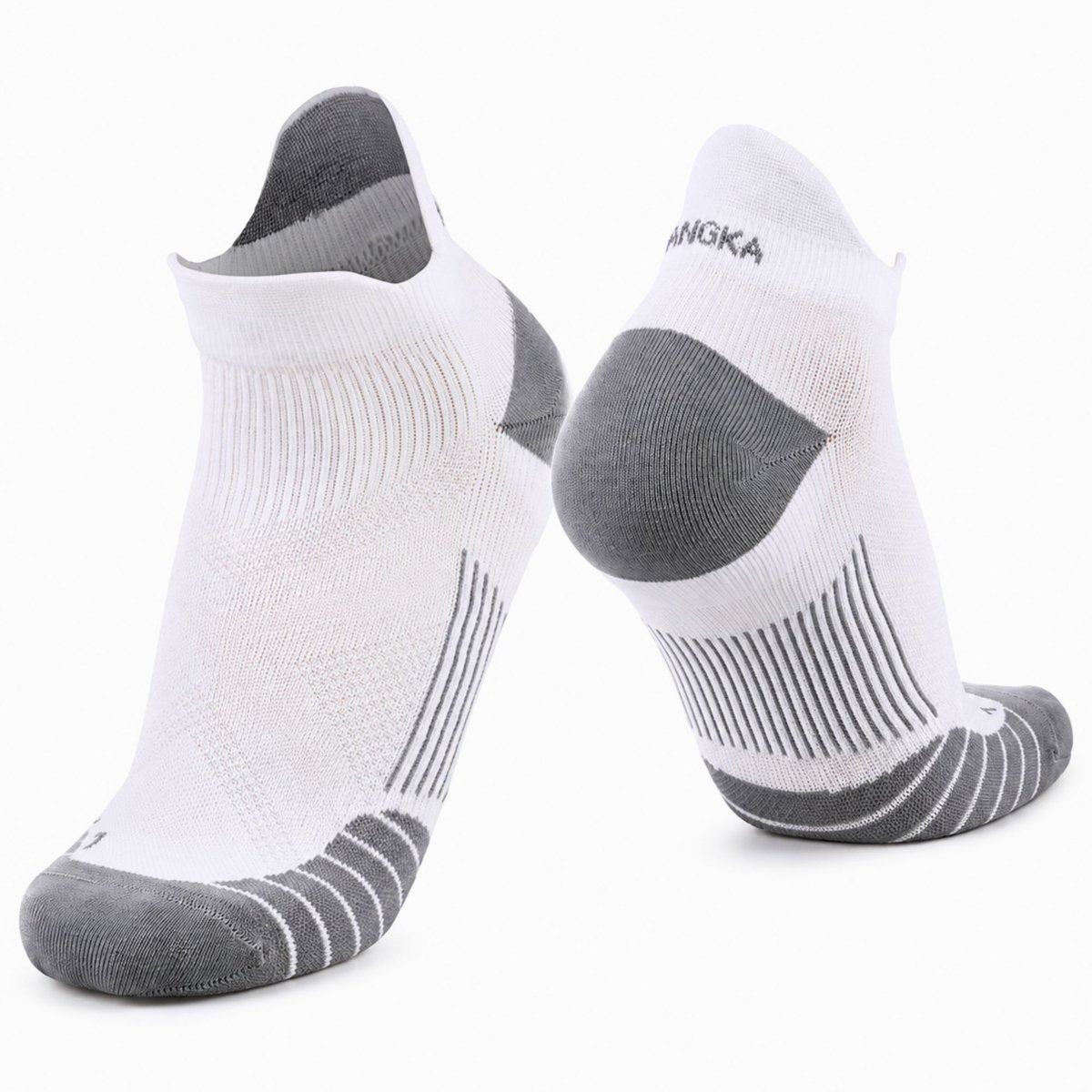 KANGKA Hardloopsokken Maat M (36-39)- Sportsokken Wit - Hardloopsokken voor Dames – Compressie Sportsokken voor Hardlopen, Wandelen & Fitness – Ademend & Comfortabel