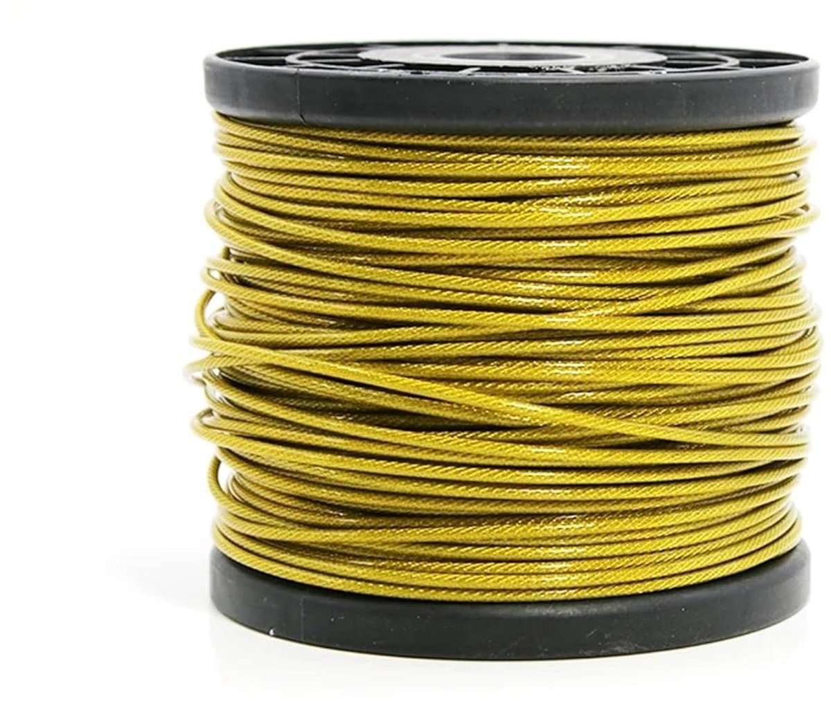 Kabel Draad - Gecoate Lijn - Kleding Drogen - Onderhoudsvrij - 3.0mm Diameter - Geel