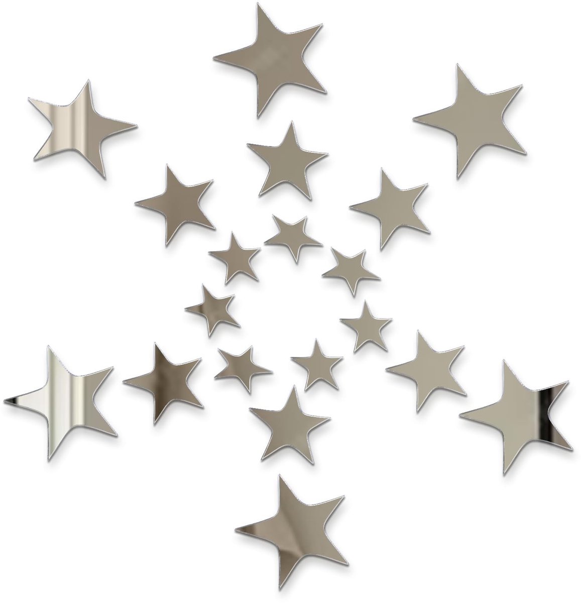 aladdien - Sterspiegelstickers - Zelfklevende muurstickers - Perfect voor kamerdecoratie - Zilveren kleur - Decoratie voor slaapkamer - Geschikt voo...