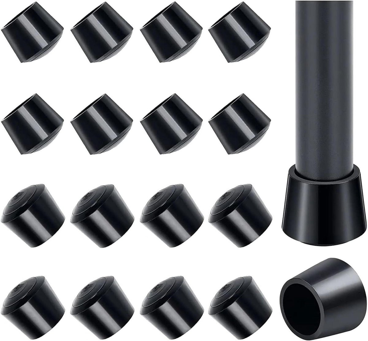 16 Stuks Rubber Stoelpootdoppen 25 mm - Antislip en Geluidsarm