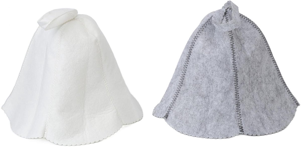 aladdien - Saunahoed - Sauna-accessoires - Hoofdbescherming - Vilt - Comfortabel en ademend - Voor dames en heren - 2 stuks