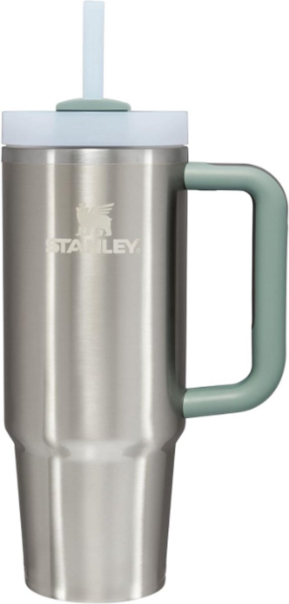 Stanley Quencher H2.0 Flowstate Tumbler 1.2L (Stainless Steel Shale) – 9-11 Uur Koud – 40-48 Uur Met Ijs – Lekvrije Drinkbeker/Thermosfles met Rietje & Handvat – Vaatwasmachinebestendig – RVS Geïsoleerd