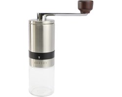 Handmatige koffiemolen, handkoffiemolen met keramisch maalwerk, 6 standen (zilver)