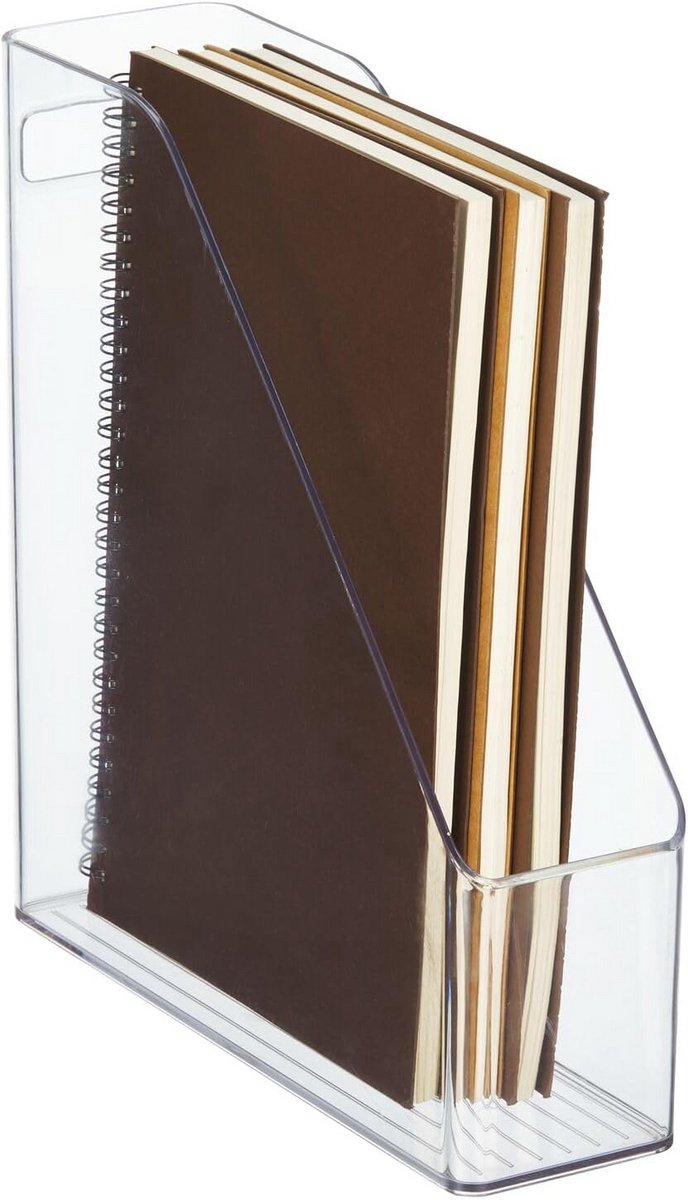 mDesign - Magazine cassette - desk organiser - office supplies - for files, magazines, notebooks - transparent — cadeau in Cadeau-ideeën - foto 6