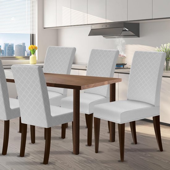 Premium Waterproof Dining Chair Covers, Set of 4 or 6, Elastic High Back Chair Covers, Removable and Washable, Suitable for Banquets, Kitchens and Parties(Light Grey, 6 Pieces) van Premium — afbeelding 5