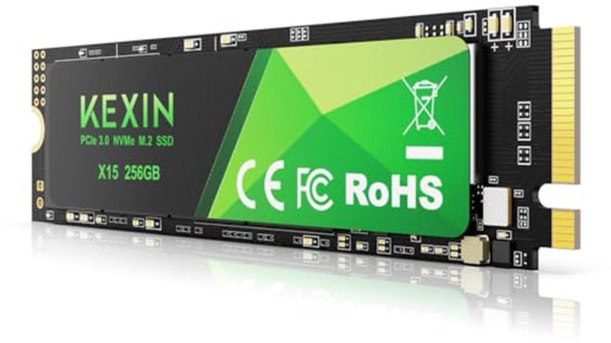 256 GB interne SSD M.2 PCIe 3.0 NVMe tot 2800 MB/s