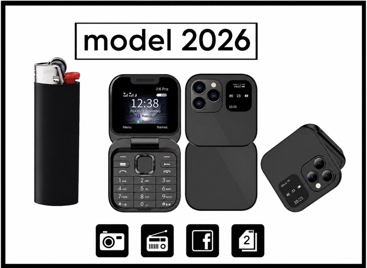 Kleine Opvouwbare Mobiele Telefoon GSM Facebook Fm Radio Mini Flip Telefoons 2 Card HD Camera