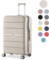 SKYCASES Urban Adventurer - Handbagage Koffer - Cijferslot - 44L - Spinner wielen - Reiskoffer met Kofferslot - Lichtgewicht Trolley - Beige