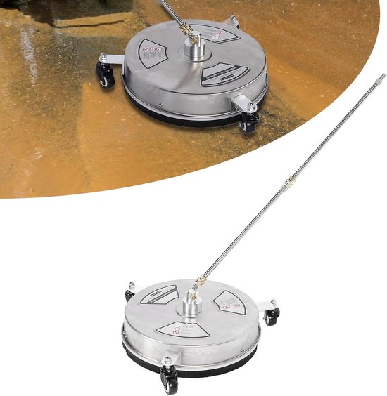 Hogedrukreiniger met wielen - Reinigingsmachine - Terrassen reinigen - 4000 PSI krachtig - 15 inch werkbreedte - Zilver van Merkloos	 — afbeelding 4