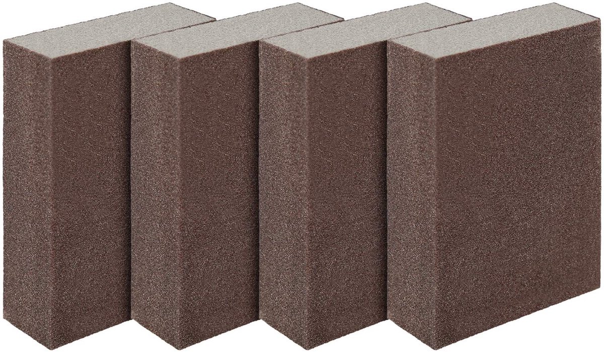 aladdien - Schuurspons Nat en Droog - Superfijn Schuurblok - 4 Stuks - Geschikt voor Hout en Kunststof - Ideaal voor Schuren en Polijsten