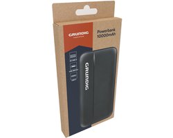 Grundig Powerbank 10000 mAh – Externe Batterij Powerbank – Oplader met USB en USB-C – Oplaadstation – Zwart