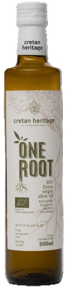 Cretan Heritage - One Root BIO – Biologische Griekse Premium Olijfolie – Koroneiki -2x500ml – Extra Vierge – Goud Bekroond
