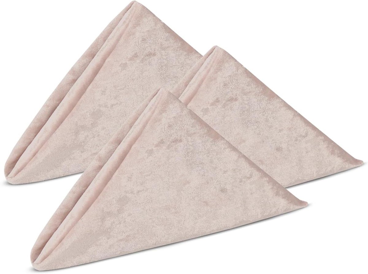 Fluwelen Servetten - Stoffen Servetten - Dineren en Feesten - Machinewasbaar - 50 cm - Roze