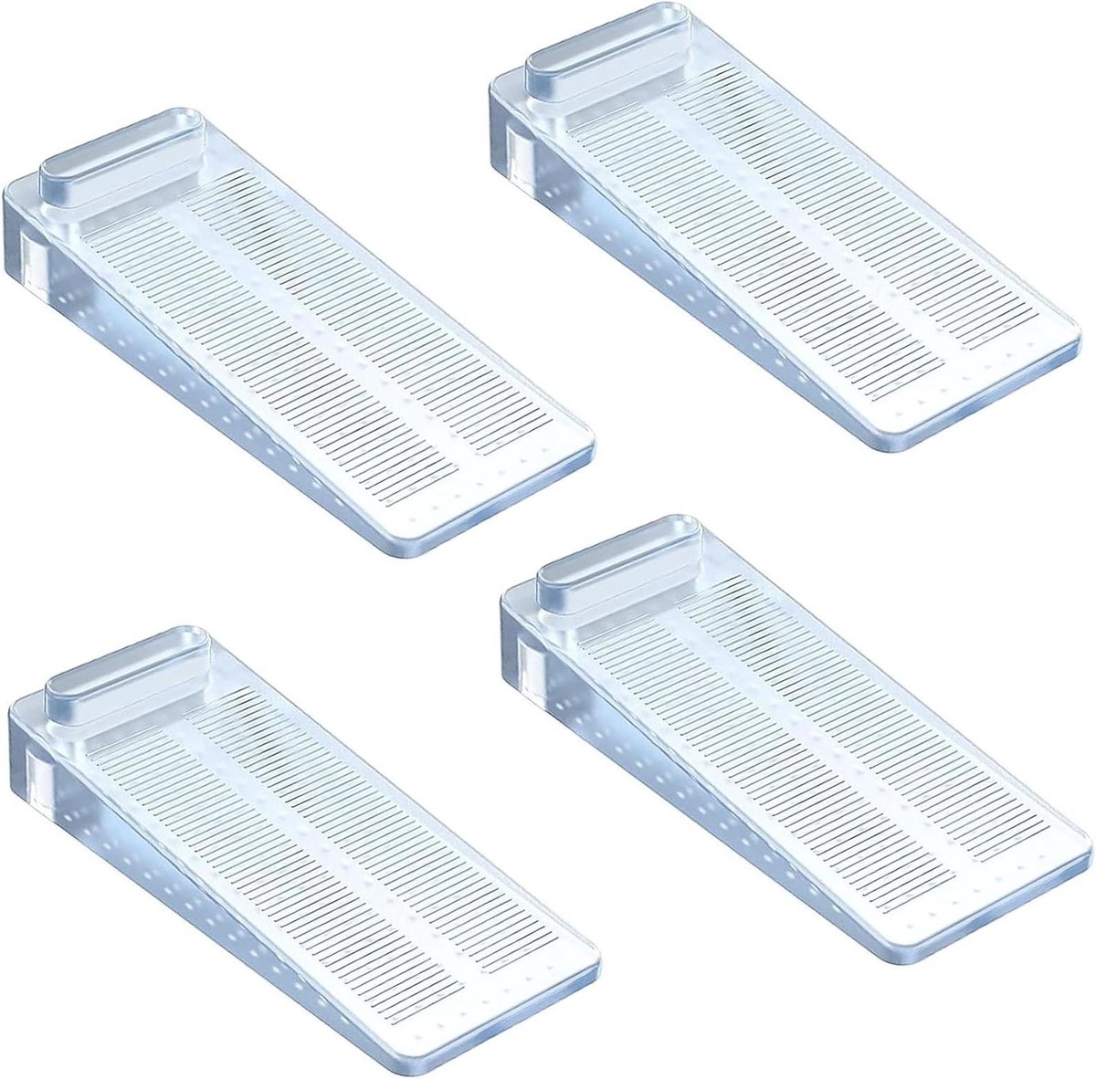 Deurstopper Set - Vloer Stopper - Binnendeur Bescherming - Antislip Strips - 9.3x4x1.5 cm - Transparant