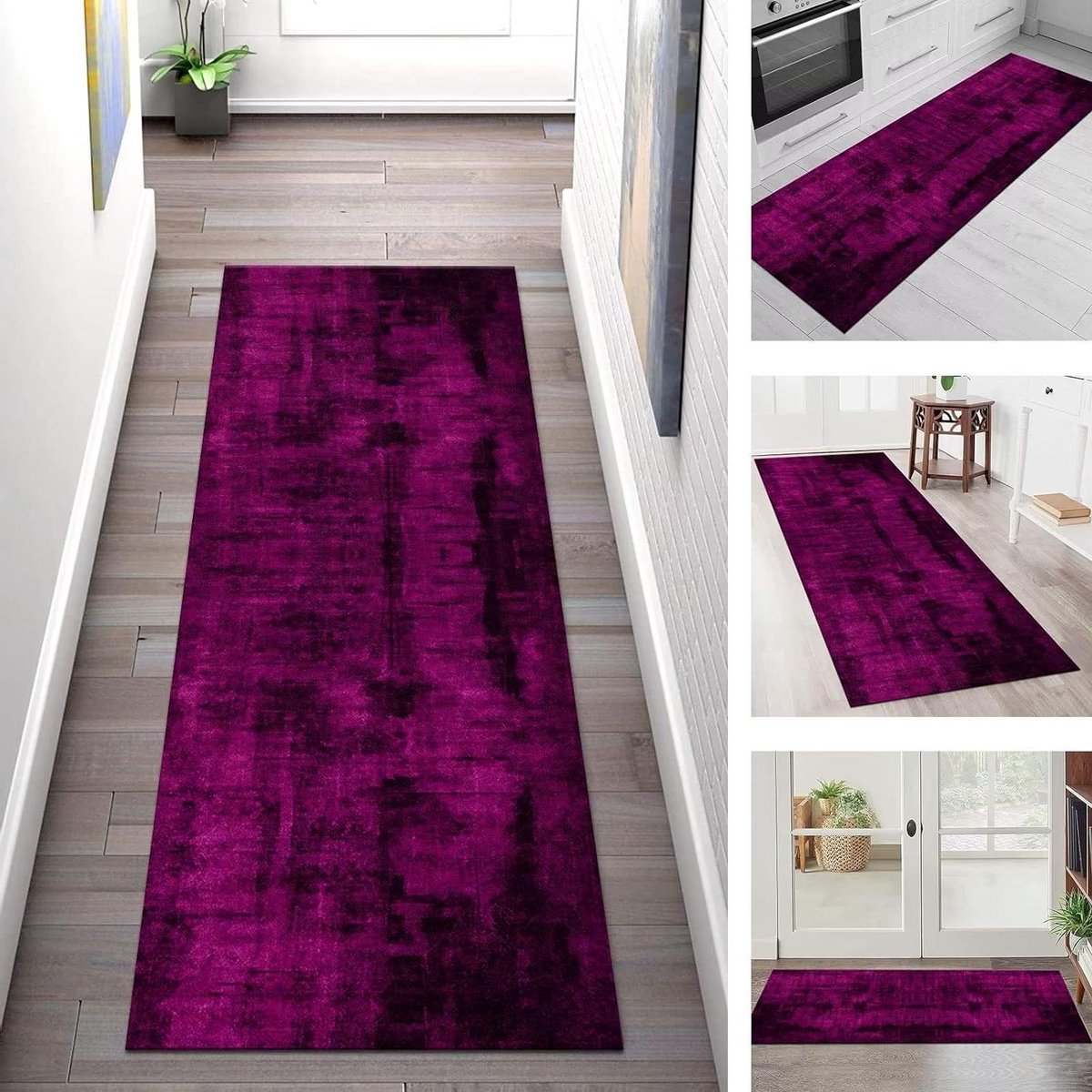 Tapijtloper Keuken - Vloerkleed Loper - Gang Entree - Antislip Wasbaar - 60x200CM - Roze Z