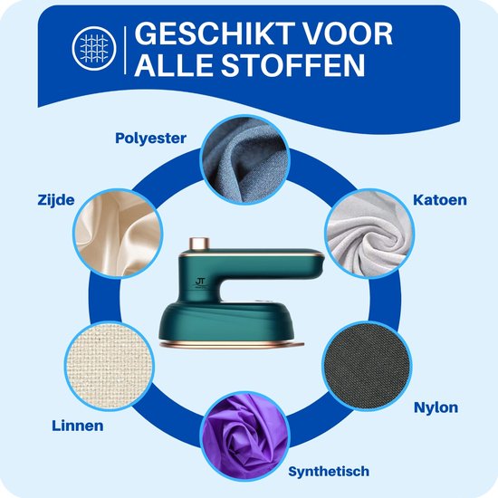 JT Products Fer de Voyage de Luxe - Fer à Vapeur - Pliable - Mini Fer - Fer de Voyage - Fer Vacances - Fer de Voyage Klein