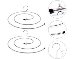 Spiraal droogrek voor kleding - 2 stuks - Droogrek voor lakens - Ophangbaar droogrek voor kleding - Diameter 41,8 cm - voor dekbedden en lakens - zilver