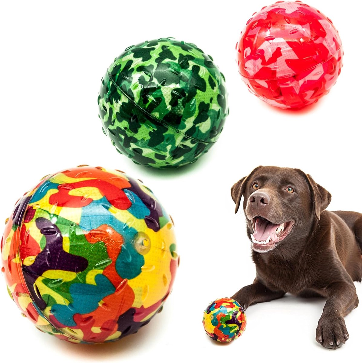 Piepende Hondenballen - Hondenspeelgoed Bal - Verveling Verminderen - Drijvend en Interactief - 8 cm Diameter - Assorti