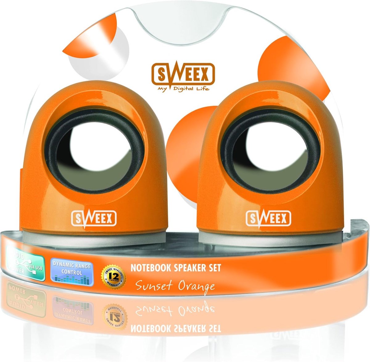 Notebook Speaker Set - Computer Speakers - Geluid Verbeteren - Compact Ontwerp - 6.4 x 10.1 x 7.5 cm - oranje