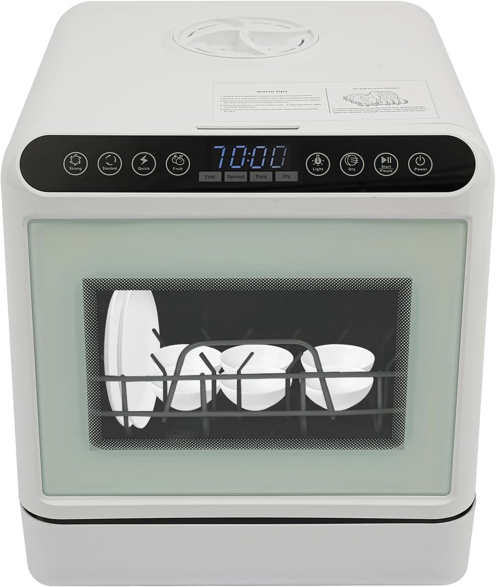 Compacte Vaatwasser Mini Vaatwasser Tafelmodel Kleine Ruimtes Vier Wasprogramma's 41x46x46 cm Wit