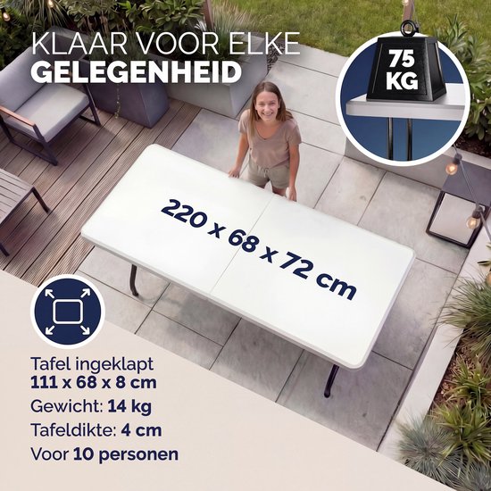 Opvouwbare campingtafel Bo-Camp Premium 120x80cm - Kampeeraccessoires