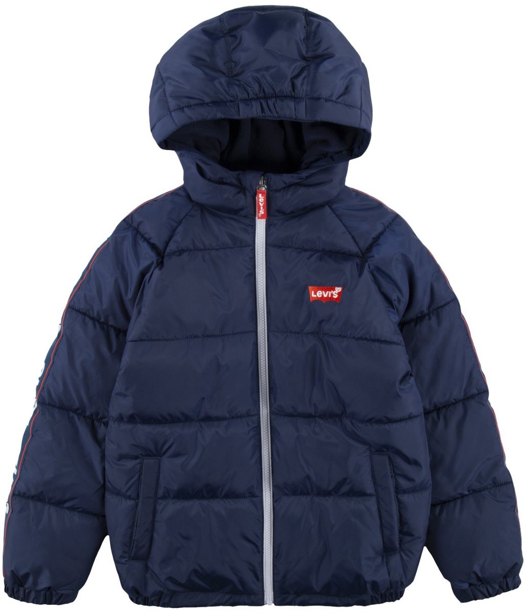 Levis LVB Color Block Puffer kinderjas met capuchon Blauw