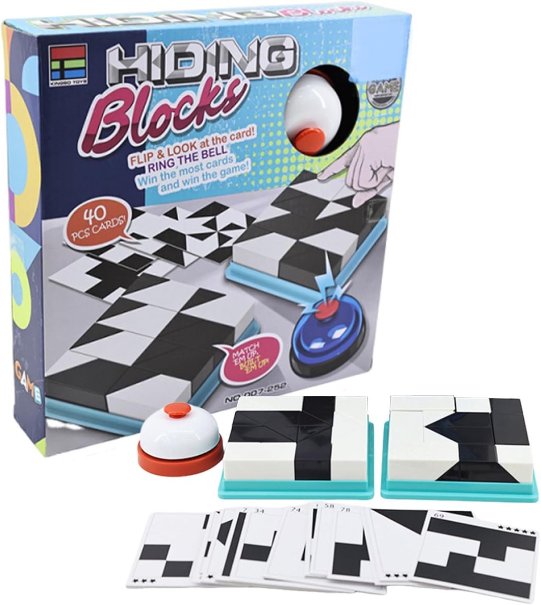 Puzzelblokken - Educatieve puzzel - Logisch denken - Met opbergbak - 26 x 26 cm - Meerdere kleuren
