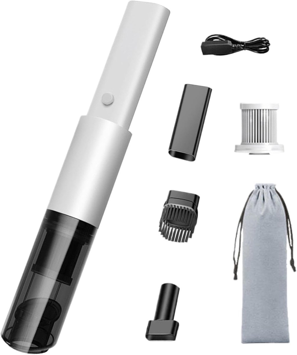 Draadloze Autostofzuiger - Draagbare Stofzuiger - Interieur Reinigen - Snellaad Technologie - 33cm Lengte - Wit