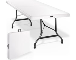 Casaria Klaptafel – 180x75cm Tuintafel Campingtafel Draaggreep - Wit