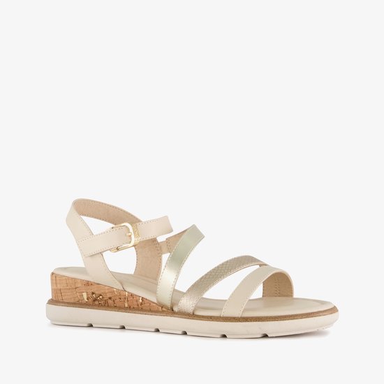 Tamaris dames sandalen met sleehak ivoor - Beige - Maat 39
